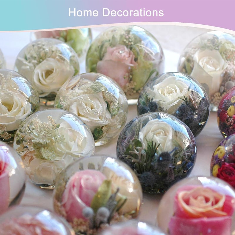 KISREL Sphere Resin Molds, 8 PCS Sphere Silicone Mold, Upgraded 3D Seamless Epoxy Molds，Large Ball Shape Flower Resin Mold for Home Decor, Flowers Preservation - Image 5
